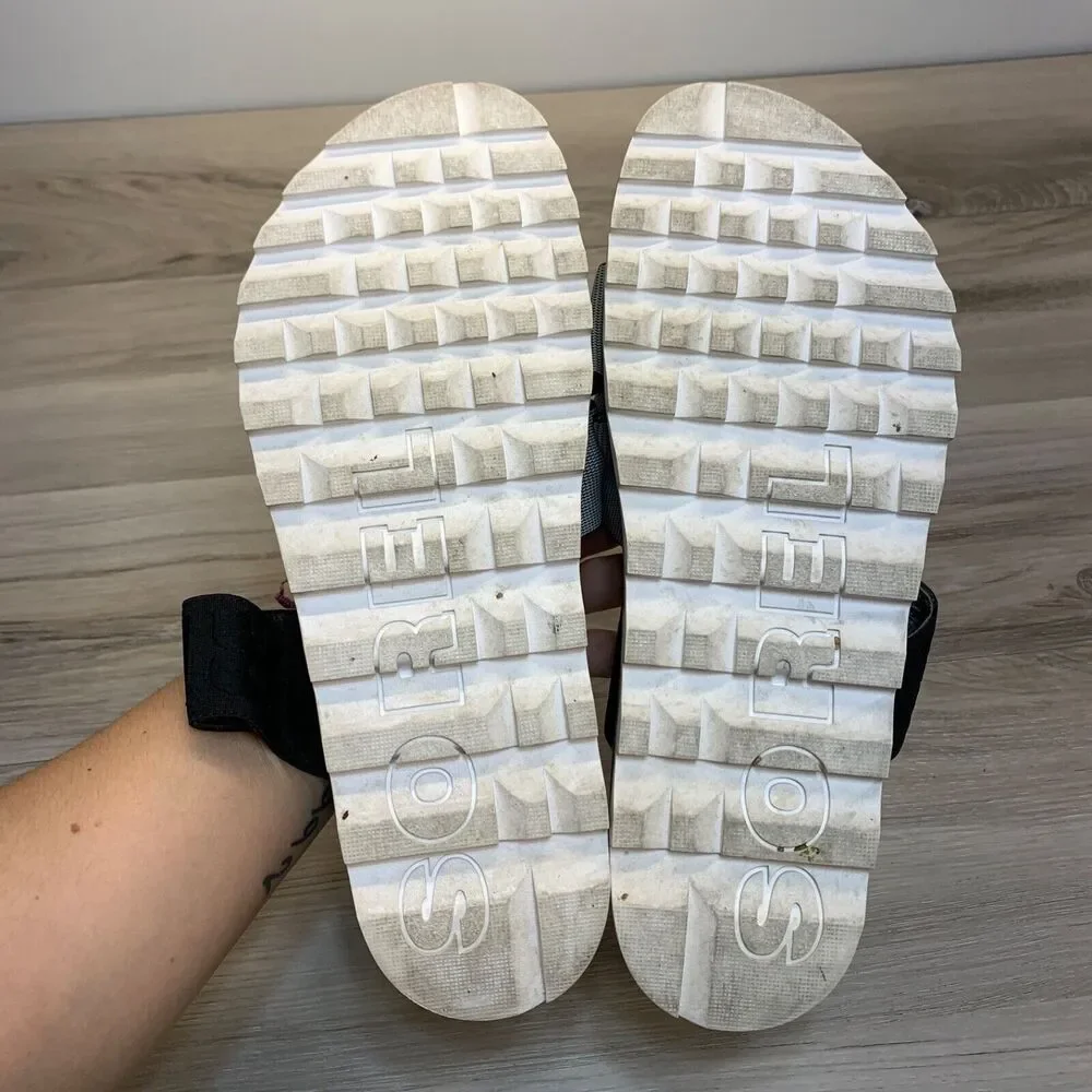 SOREL Women’s Roaming Sport Slide Sandals Black White Size 11 Shoes‎